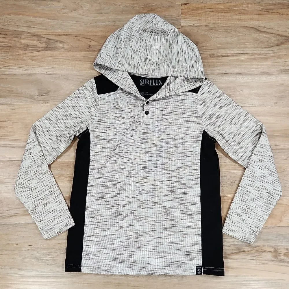 🧡Surplus Olive & White Variegated Long Sleeve Hoodie Large